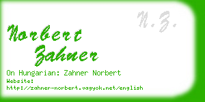 norbert zahner business card